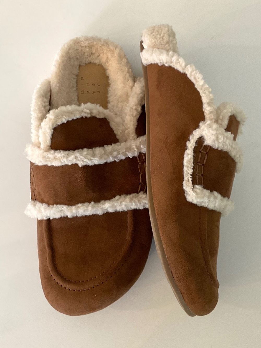 A NEW DAY Lucie Cozy Lined Footbed Flat  Slippers  in Brown Size 8.5